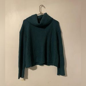 Teal Cowl Neck Sweater